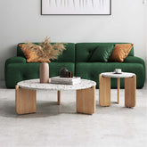 Set of modern terrazzo end tables with creative design, perfect as coffee side tables main product image